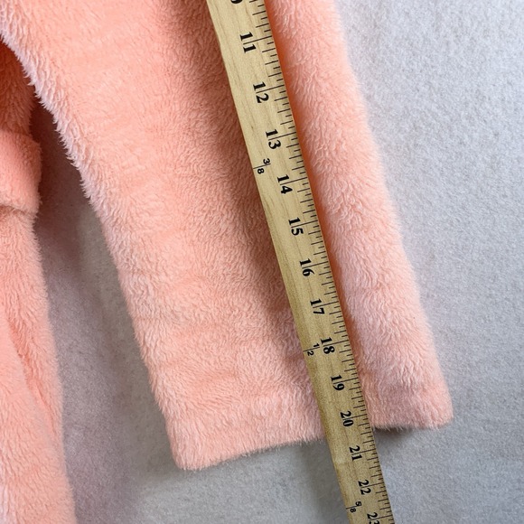 Vintage 60s 70s Evelyn Pearson Basketweave Robe S/M Pink Plush Boudoir Lounge - Picture 9 of 11